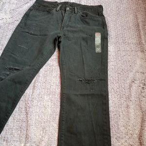 514 Men's Levi's Black Jeans Destroyed